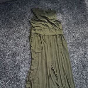 Elegant Olive Green Maxi Dress